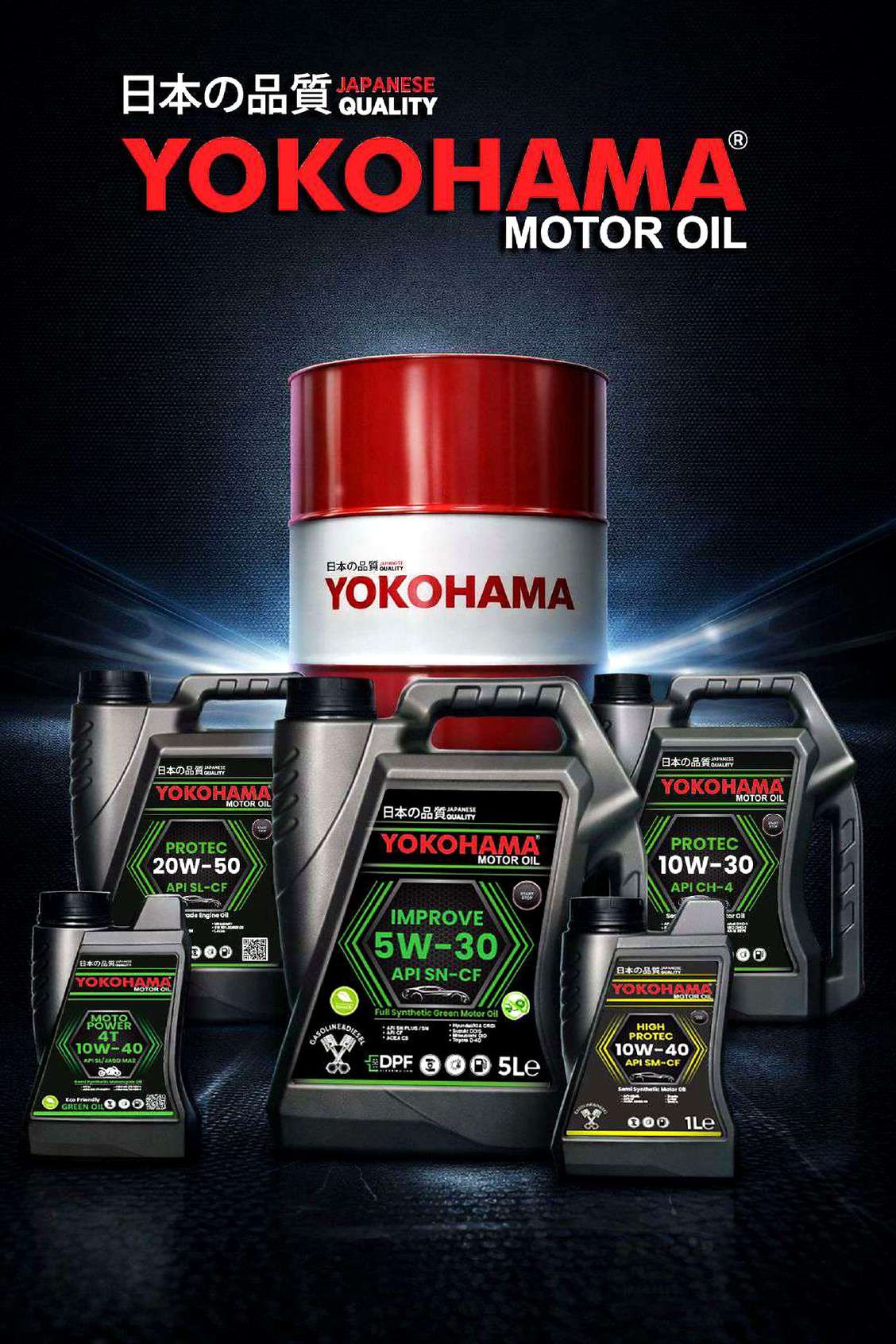 Yokohama flagship lubricant product family display